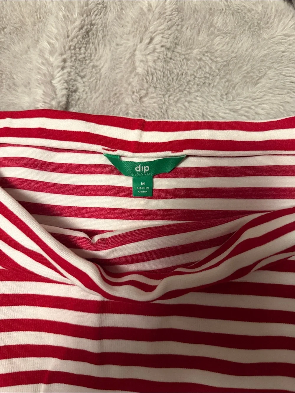 dip Red and White Striped Pencil Skirt